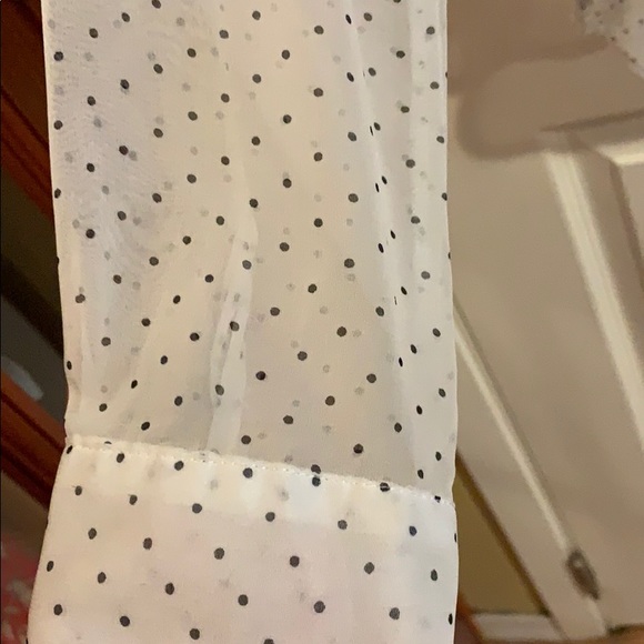 Forever 21 White Sheer Polka Dot Button Down - Picture 4 of 4